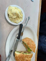 Vegetarian Burger with Potato Salad